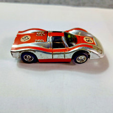 Tyco Slot Car Porsche 908 51 Orange Chrome Orginal Curve Hugger Chassis Vintage