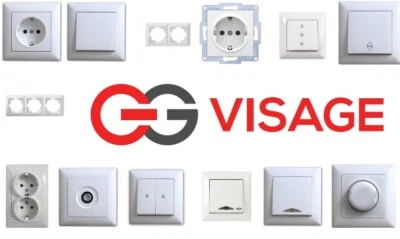 Gunsan Visage Steckdose Schalter Wechselschalter Taster SAT CAT Rahmen weiss