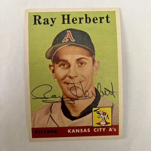 RAY HERBERT 1958 TOPPS AUTOGRAPHED SIGNED AUTO BASEBALL CARD 379