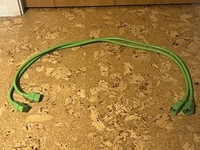 Iron Box IEC C19 to C20 Power Cable 4ft 12AWG 20A Server PDU UPS Green Lot of 2