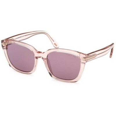 Tom Ford Women's Sunglasses Haylay Shiny Pink Plastic Square Frame FT1216 5372Y