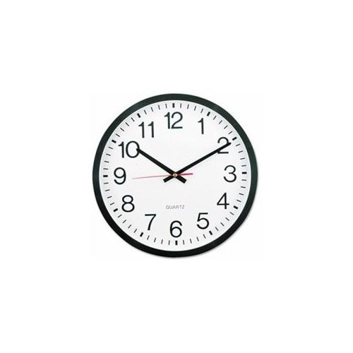 Universal Office Products 10431 Round Wall Clock, 12 1/2in, Black