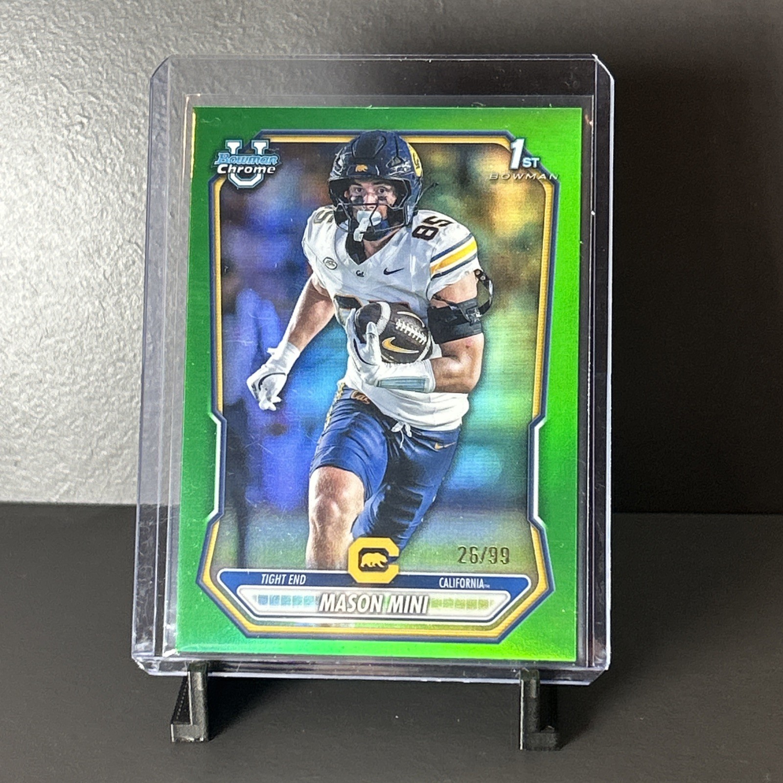 Mason Mini 2026 Bowman Chrome U Football Neon Green Refractor /399 (BCP-30)