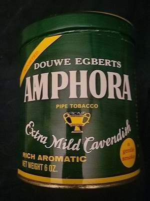 Douwe Egbert's Amphora Pipe Tobacco Tin Can Holland Extra Mild Cavendish  Brown 6
