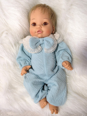 1995 BABY SO BEAUTIFUL BOY DOLL WITH BLUE OUTFIT 12'' BLONDE HAIR BROWN EYES