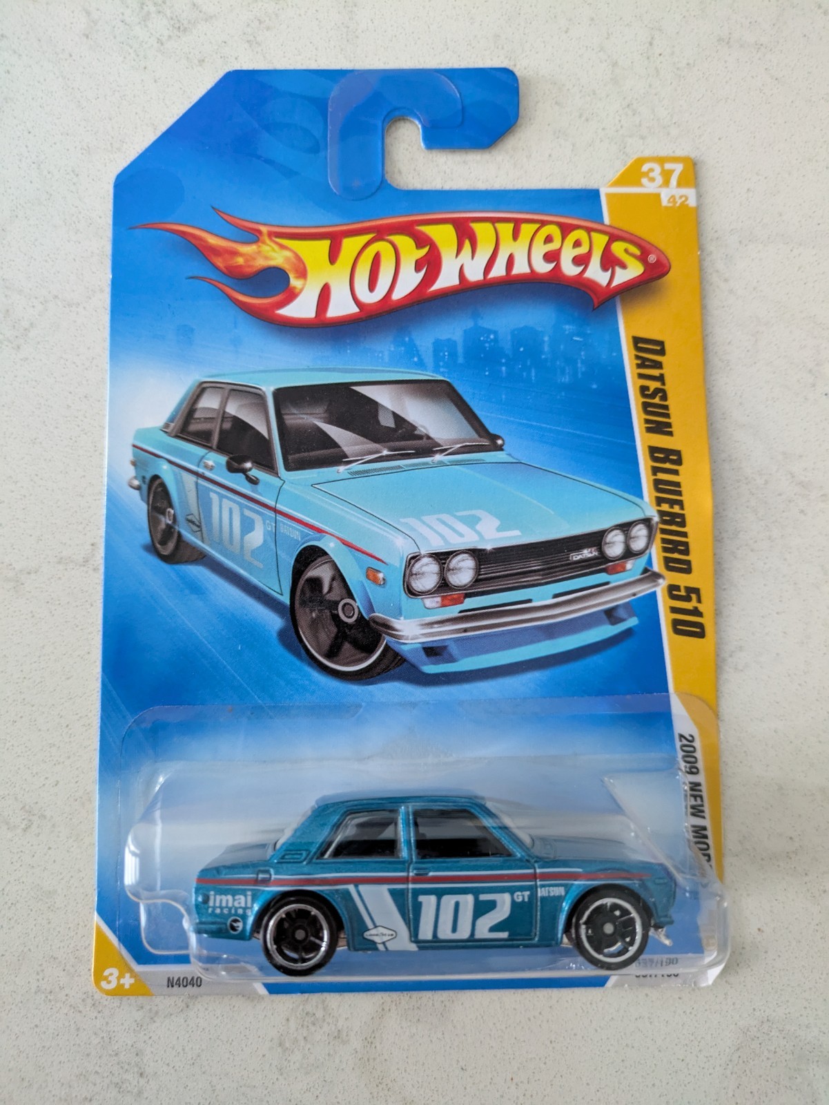 2009 Hot Wheels #37 New Models 37/42 DATSUN BLUEBIRD 510 Blue New In Packaging 