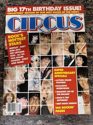 Circus Magazine November 1986 Motley Crue Ratt David Lee Roth Cinderella Poster