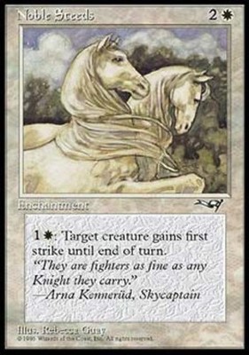 Noble Steeds (Horses Foreground) - AL MTG - Medium Play