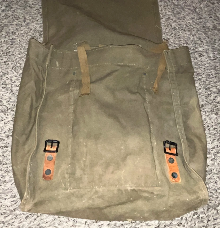 Винтажный USFS лесной службы оливковый серый холст кожаная наплечная сумка рюкзак - Изображение 4 из 4