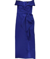 XSCAPE Womens Ruffle Gown Dress, Blue, 10
