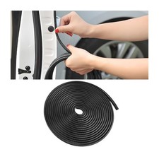 Osilly 16FT Metal-Reinforced Rubber Car Door Edge Guards, Black Style A-16FT