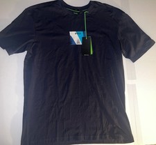 Hugo Boss Logo T-Shirt Navy Blue Men's Slim Fit Lightweight Cotton Stretch