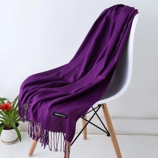 Mens Womens Oversize 100 Cashmere Scotland Wool Blanket Shawl Wrap Solid Scarf