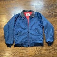 Vtg 80s/90s Dickies Navy Blue Full Zip Santa Fe Bomber Jacket Mens L USA Gorp