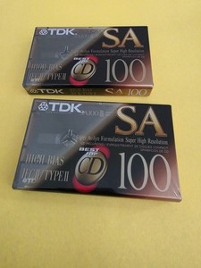 TDK SA100 Blank Cassette Tapes IEC II Type II - 2 cassettes