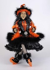 Karen Didion Originals HA26-25 Lighted Glitzy Orange Witch