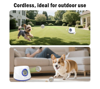 DRK INNOTECK Automatic Dog Ball Launcher, Battery Operated, 3 Distance, S/M