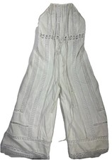Free People White Lace Romper Womens XS Boho Sleeveless Tie Waist