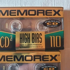 (MEMOREX ~ CD2 110 High Bias ~ Audio Cassette ~110 Minute~NEW SEALED~ 