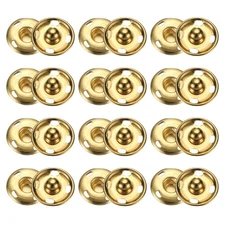 50 Set Sew-on Snap Buttons 17mm Metal Snap Fastener Buttons, Gold