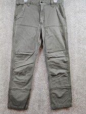 Carhartt Pants Men's Size 34x30 Green Canvas Double Knee Relaxed Fit 102802-217