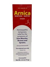Arnica Cream Homeopathic For Sore Muscles Bruises Sprains 2.6 FL.OZ Pain Relief