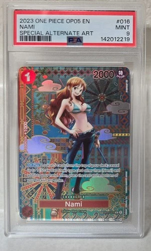 One Piece TCG Nami (SP) OP01-016 Awakening of the New Era Foil OP05 PSA Mint 9