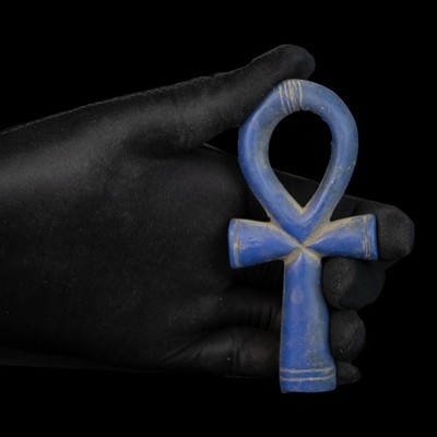 Authentic Ancient Egyptian Antiques Ankh Key of Life Stone Amulet Figure BC