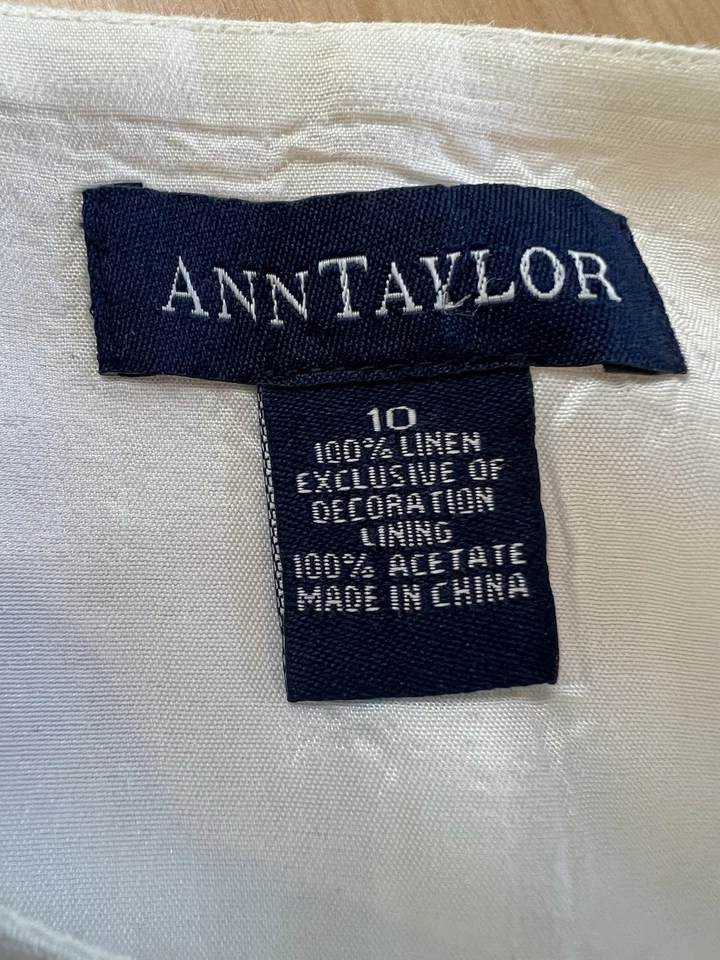 Falda bordada floral vintage años 90 Y2K 100 % lino para mujer Ann Taylor talla 10 Foto 2 de 4