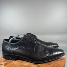Versace Collection Men Black Leather Cap Toe Oxford Dress Shoes Size 44 10