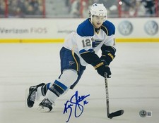 KEVIN SHATTENKIRK SIGNED ST. LOUIS BLUES 11X14 METALLIC PHOTO AUTOGRAPH BAS K834