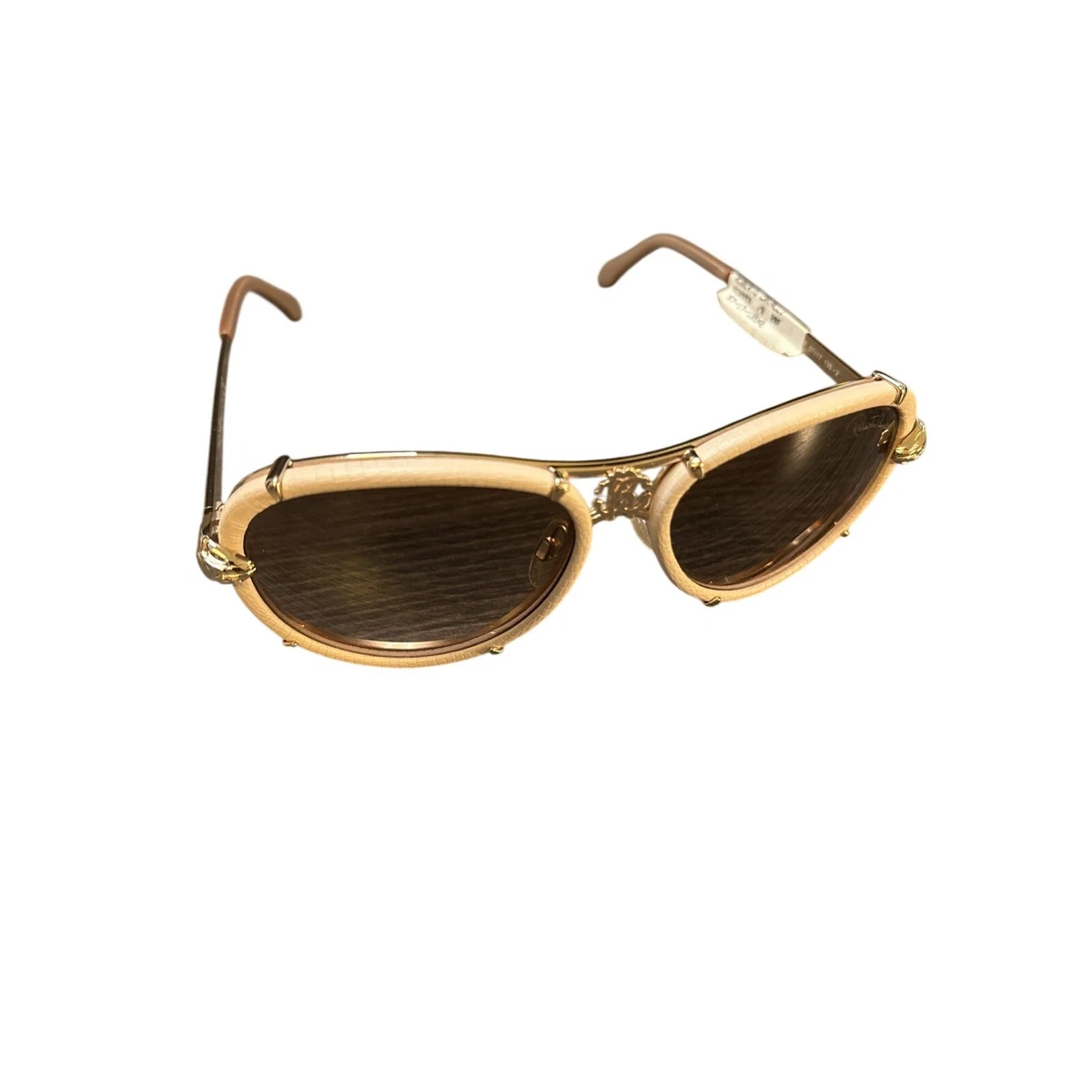 Roberto Cavalli Gold Aviator Sunglasses with Reflective Lenses Roberto Cavalli SRC090M Sunglasses main image 4