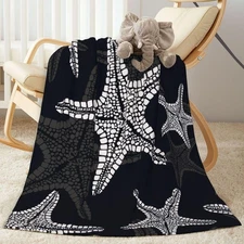 Sea Starfish Baby Blanket Ultra Soft Ocean Theme Throw Blanket All Season War...