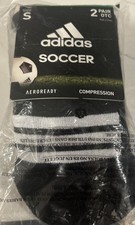 Adidas 3-Stripes OTC Socks Team Compression Black White aeroready Small NEW 
