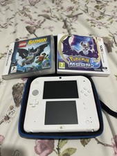 Nintendo 2DS White Red Handheld Console with Charger and Pokemon Moon Game