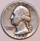 1942-P Washington Quarter - Fine - #0988EA - FREE SHIPPING