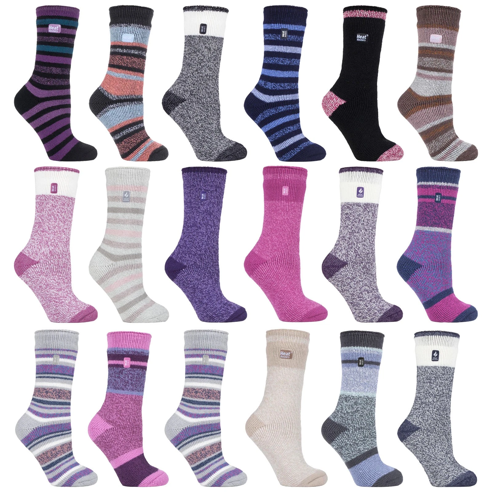 Womens Extra Warm Thermal Socks by Heat Holders , Fluffy Inner Socks