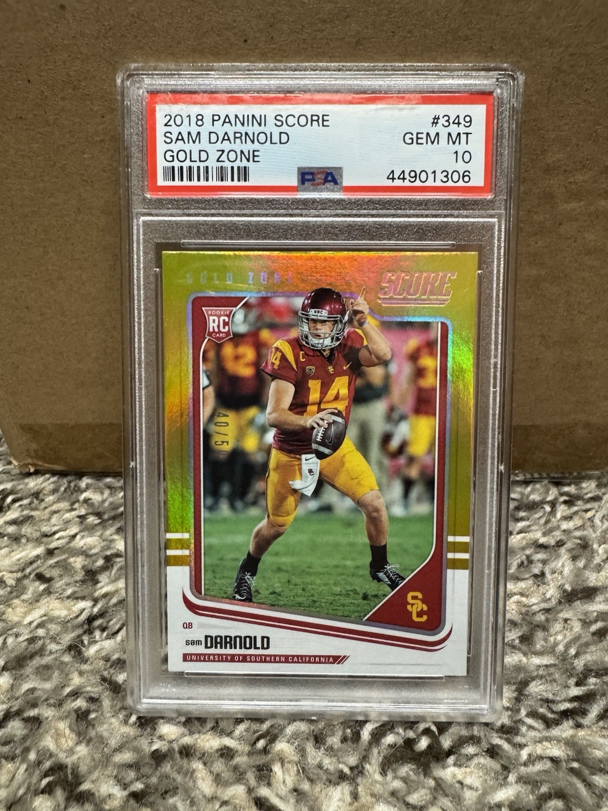 Sam Darnold Panini Score #349 Gold Zone