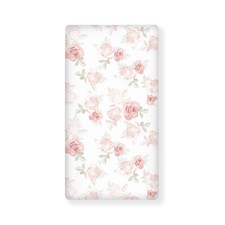 Pink Roses Fitted Crib Sheet for Boys Girls Beautiful Flower Leaves Baby Shee...