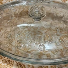 Vintage Anchor Hocking Savannah Floral 2 Qt Oval Casserole Baking Dish Glass