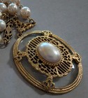 Vintage Victorian 1928 Signed Faux Pearl Beaded & Crystal 30" Necklace — photo 4