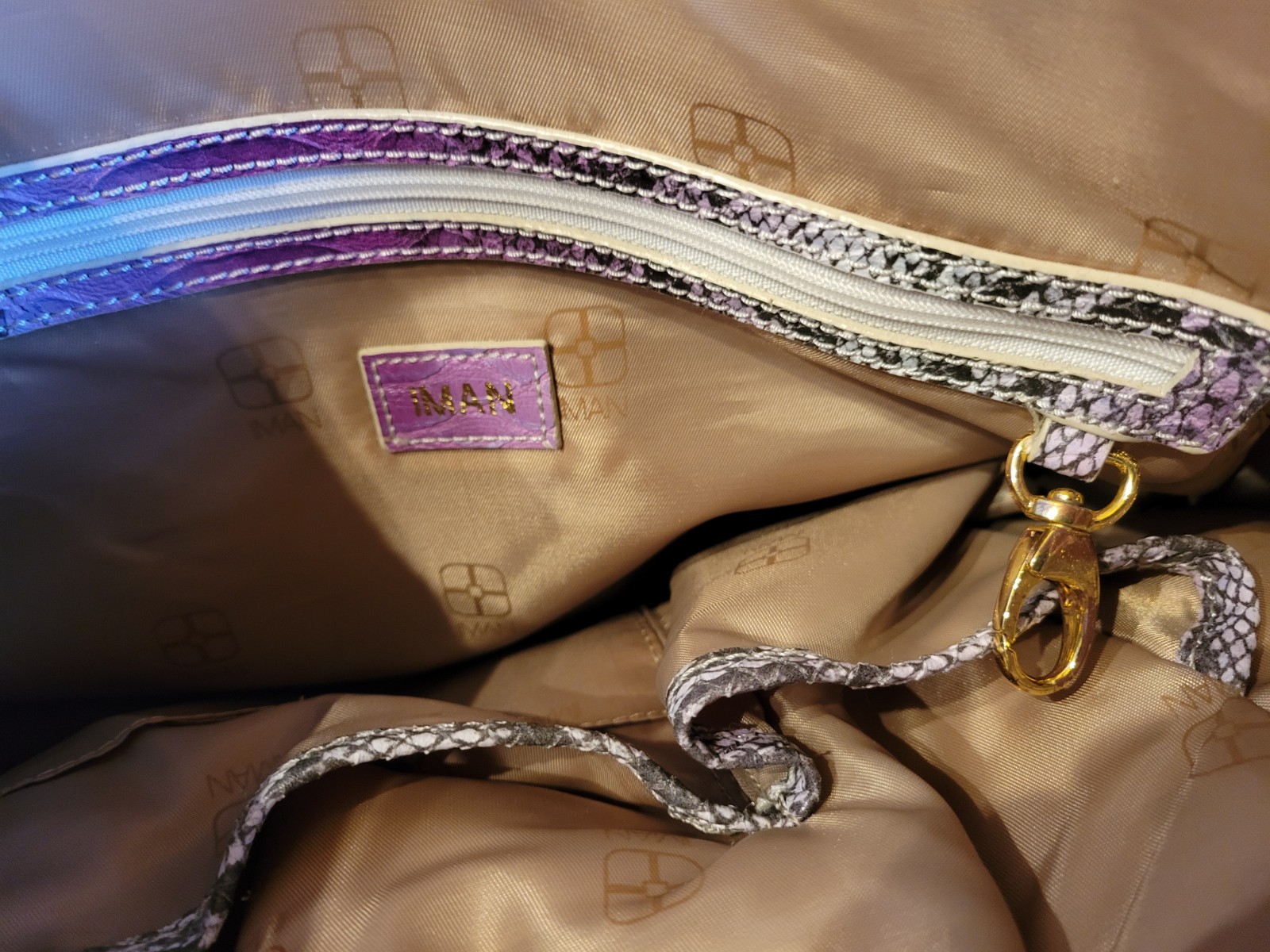 Iman Global Chic Violet/plum/grey Python Print Ve… - image 8