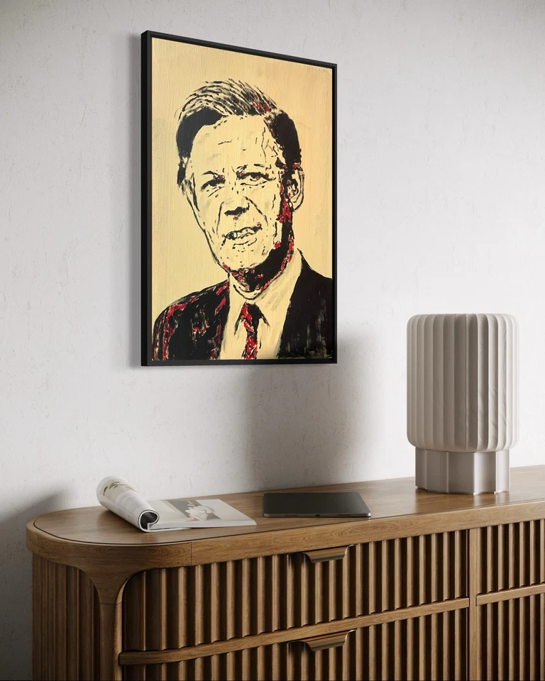 Daniel Pultorak Porträt Bundeskanzler Helmut Schmidt Kunst signiert gerahmt Öl - Bild 4 von 4