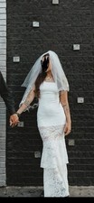 wedding dress and veil