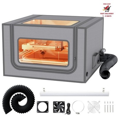 Carcasa integrada para grabador láser con luz LED, cubierta protectora ignífuga