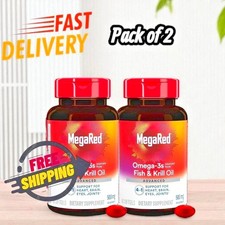 2 Pack / MegaRed Omega-3 Fish Oil  Krill Oil 500mg  80 Softgels Each Best sale