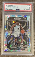 Cameron Thomas 2021 Panini PRIZM ICE Rookie Card RC PSA 9 Brooklyn Nets. rookie card picture
