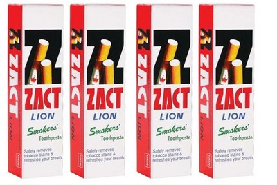 Zact Lion 160g x 4 Zahnpasta Raucher entfernen Teer Zahnflecken aufhellen