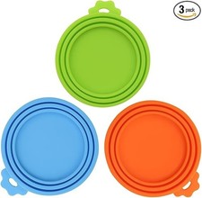 3 Pack Pet Food Can Covers Universal Can Lids Safe/Silicone Dog Cat Food Can Lid