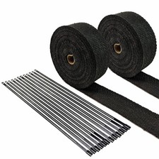 Turbo Manifold Heat Exhaust Wrap Black Stainless Ties 116x2x 25ft Black 2 Rolls Turbo Manifold Heat Exhaust Wrap Black Stainless Ties 116x2x 25ft Black 2 Rolls